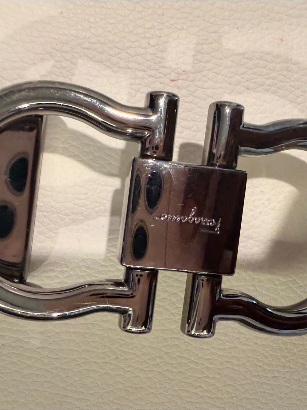 Salvatore Ferragamo Silver Gancini belt buckle